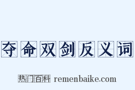 夺命双剑反义词是什么意思的图片